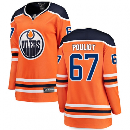 Women's Edmonton Oilers 67 Benoit Pouliot Fanatics Branded Orange Home Breakaway NHL Jersey