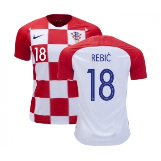 Croatia 18 Rebic Home Soccer Country Jersey