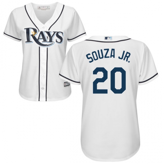 Women's Majestic Tampa Bay Rays 20 Steven Souza Replica White Home Cool Base MLB Jersey