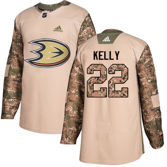 Men's Adidas Anaheim Ducks 22 Chris Kelly Authentic Camo Veterans Day Practice NHL Jersey