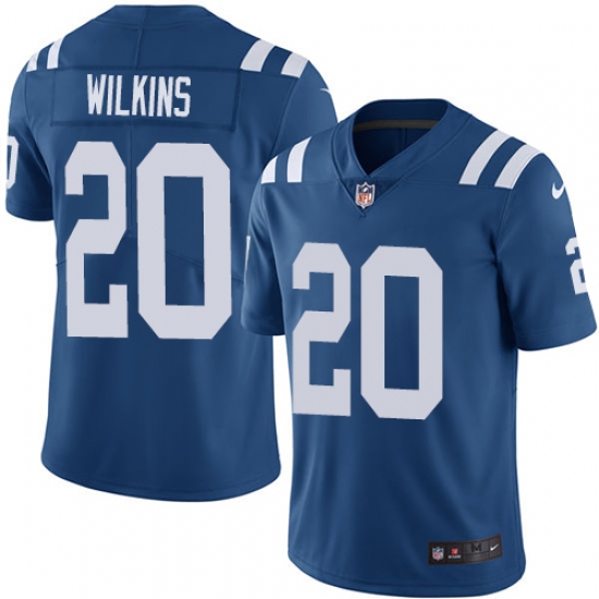 Men's Nike Indianapolis Colts 20 Jordan Wilkins Royal Blue Team Color Vapor Untouchable Limited Player NFL Jersey