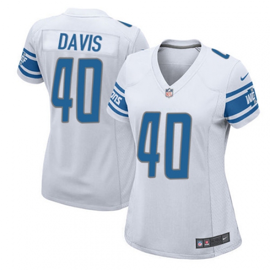 Women's Nike Detroit Lions 40 Jarrad Davis Game White NFL Jersey