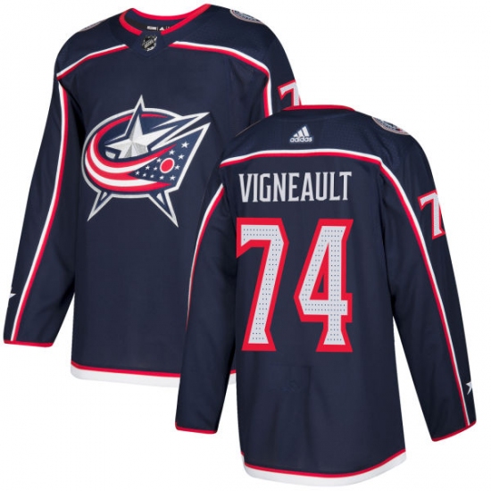 Youth Adidas Columbus Blue Jackets 74 Sam Vigneault Authentic Navy Blue Home NHL Jersey