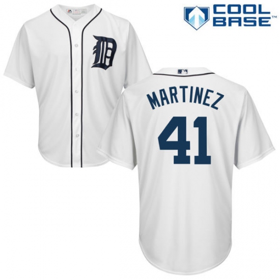 Men's Majestic Detroit Tigers 41 Victor Martinez Replica White Home Cool Base MLB Jersey