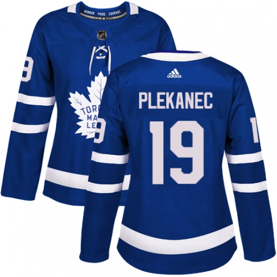 Women's Adidas Toronto Maple Leafs 19 Tomas Plekanec Authentic Royal Blue Home NHL Jersey