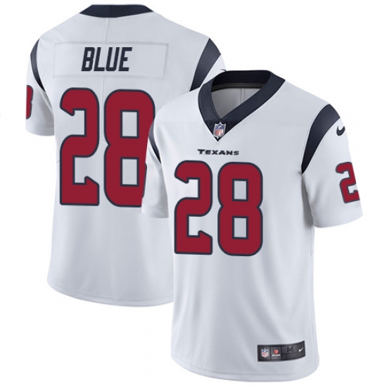 Men's Nike Houston Texans 28 Alfred Blue Limited White Vapor Untouchable NFL Jersey