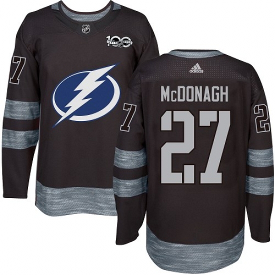 Men's Adidas Tampa Bay Lightning 27 Ryan McDonagh Authentic Black 1917-2017 100th Anniversary NHL Jersey