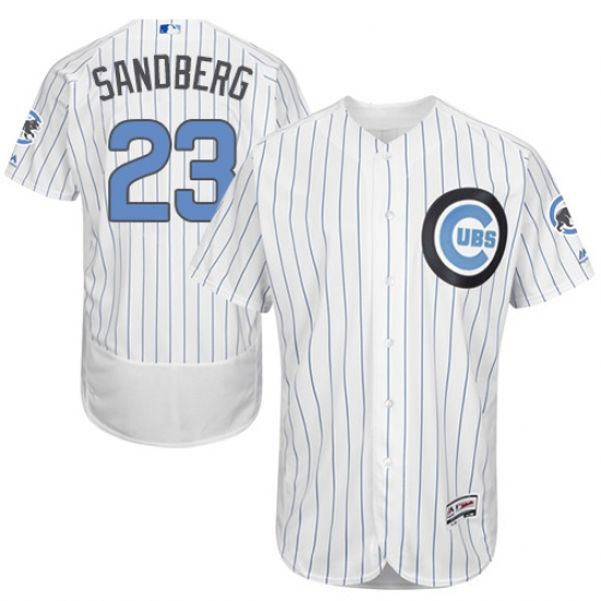 Men's Majestic Chicago Cubs 23 Ryne Sandberg Authentic White 2016 Father's Day Fashion Flex Base MLB Jersey