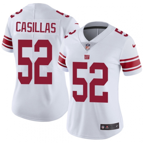 Women's Nike New York Giants 52 Jonathan Casillas White Vapor Untouchable Limited Player NFL Jersey