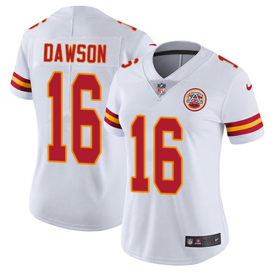 Women's Nike Kansas City Chiefs 16 Len Dawson White Vapor Untouchable Limited Player NFL Jersey