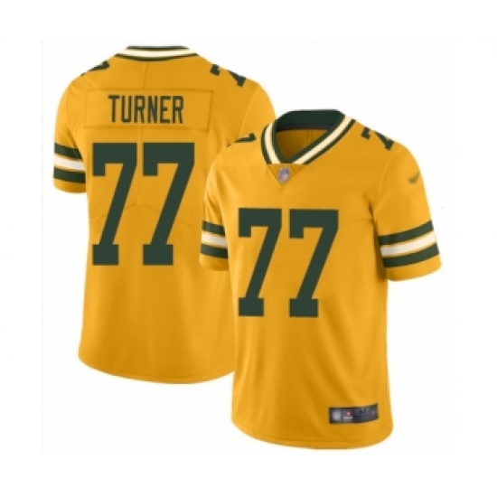 Youth Green Bay Packers 77 Billy Turner Limited Gold Inverted Legend Football Jersey