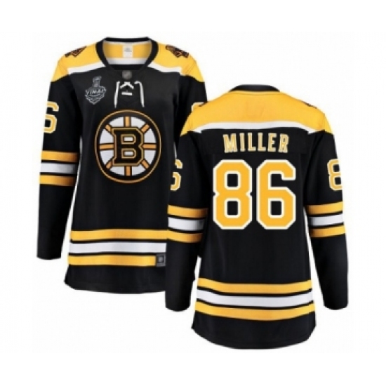 Women's Boston Bruins 86 Kevan Miller Authentic Black Home Fanatics Branded Breakaway 2019 Stanley Cup Final Bound Hockey Jersey