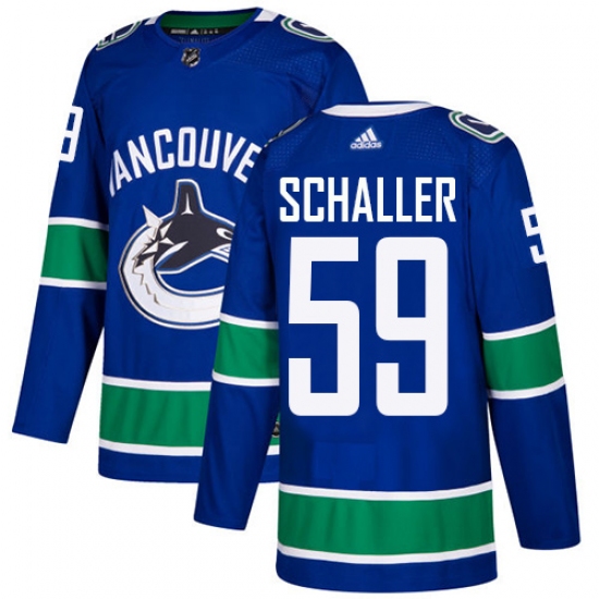 Men's Adidas Vancouver Canucks 59 Tim Schaller Authentic Blue Home NHL Jersey