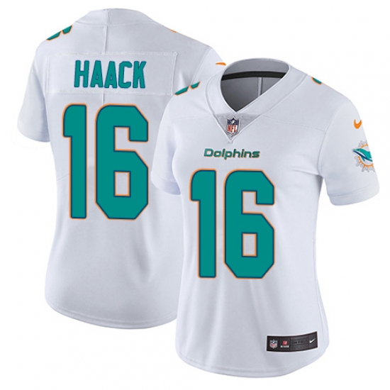 Women's Nike Miami Dolphins 16 Matt Haack White Vapor Untouchable Limited Player NFL Jersey