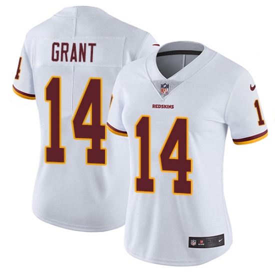 Women's Nike Washington Redskins 14 Ryan Grant White Vapor Untouchable Limited Player NFL Jersey