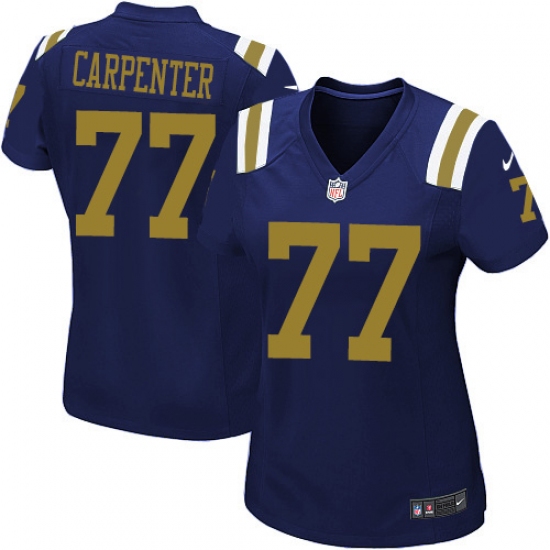 Women's Nike New York Jets 77 James Carpenter Game Navy Blue Alternate NFL Jersey