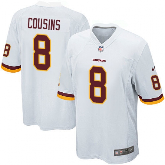 Men's Nike Washington Redskins 8 Kirk Cousins Game White NFL Jersey