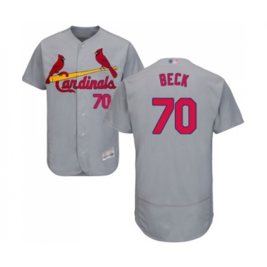 Men's St. Louis Cardinals 70 Chris Beck Grey Road Flex Base Authentic Collection Baseball Jersey