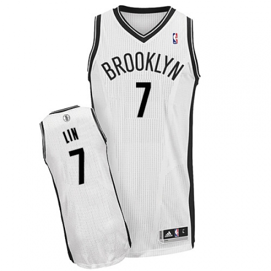 Women's Adidas Brooklyn Nets 7 Jeremy Lin Authentic White Home NBA Jersey