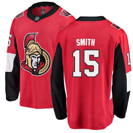 Men's Ottawa Senators 15 Zack Smith Fanatics Branded Red Home Breakaway NHL Jersey