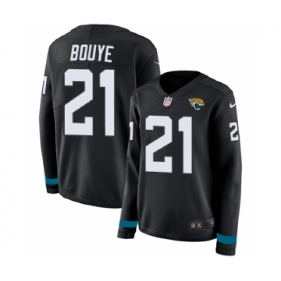 Women's Nike Jacksonville Jaguars 21 A.J. Bouye Limited Black Therma Long Sleeve NFL Jersey