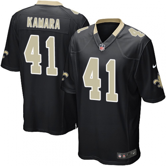 Men's Nike New Orleans Saints 41 Alvin Kamara Game Black Team Color NFL Jersey