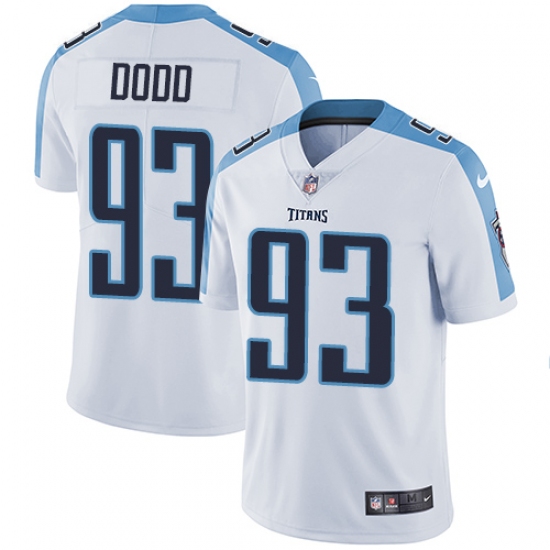 Men's Nike Tennessee Titans 93 Kevin Dodd White Vapor Untouchable Limited Player NFL Jersey