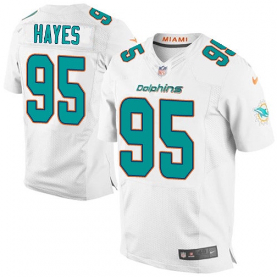 Men's Nike Miami Dolphins 95 William Hayes Elite White NFL Jersey