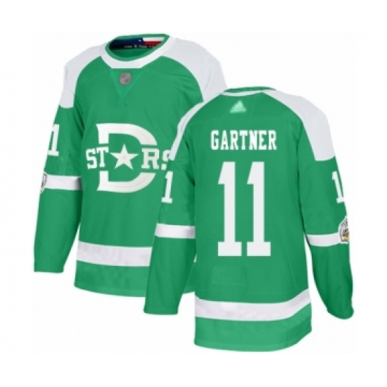 Men's Dallas Stars 11 Mike Gartner Authentic Green 2020 Winter Classic Hockey Jersey