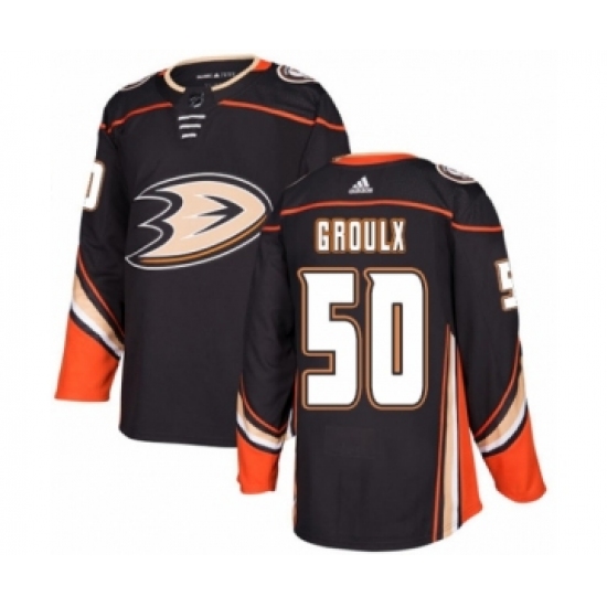 Youth Adidas Anaheim Ducks 50 Benoit-Olivier Groulx Premier Black Home NHL Jersey