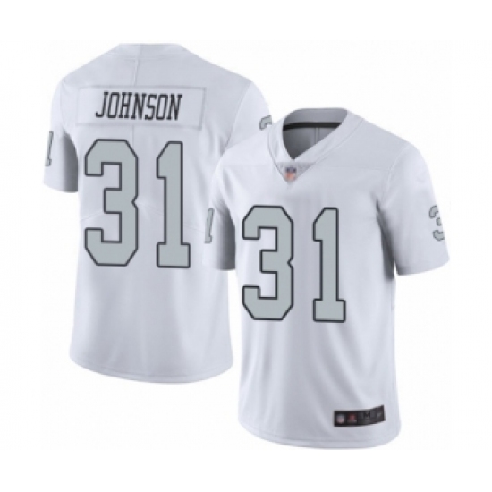 Youth Oakland Raiders 31 Isaiah Johnson Limited White Rush Vapor Untouchable Football Jersey