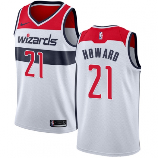 Men's Nike Washington Wizards 21 Dwight Howard Swingman White NBA Jersey - Association Edition