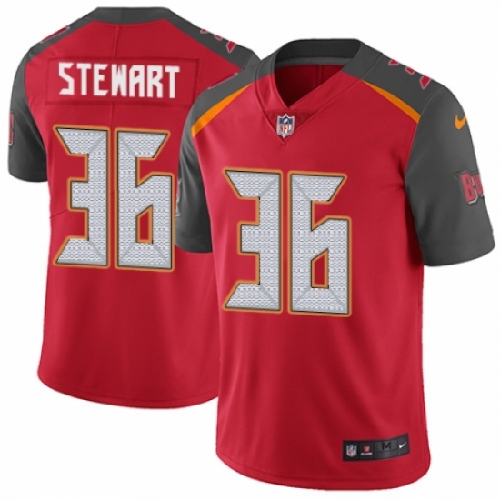 Youth Nike Tampa Bay Buccaneers 36 M.J. Stewart Red Team Color Vapor Untouchable Elite Player NFL Jersey