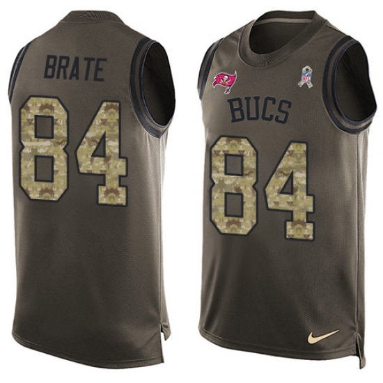 Men's Nike Tampa Bay Buccaneers 84 Cameron Brate Limited Green Salute to Service Tank Top NFL Jersey