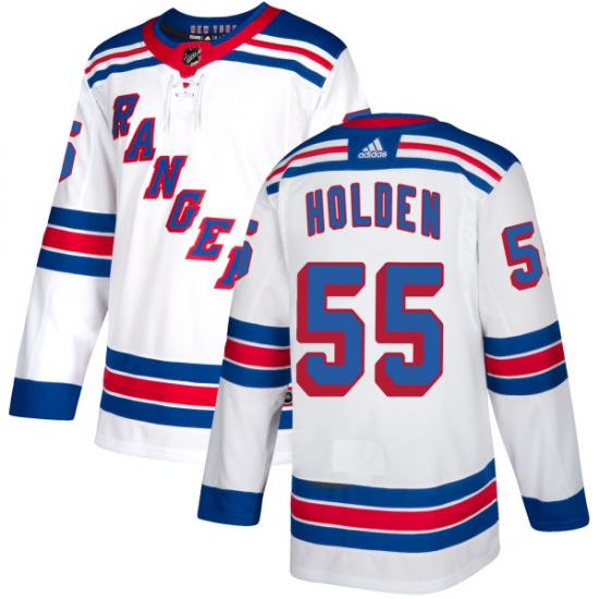 Women's Adidas New York Rangers 55 Nick Holden Authentic White Away NHL Jersey