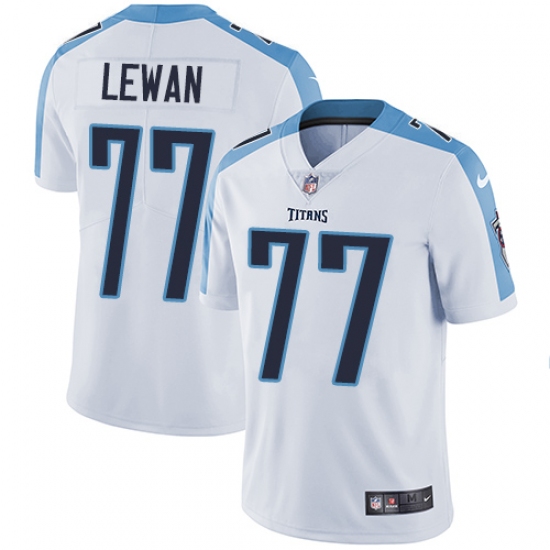 Men's Nike Tennessee Titans 77 Taylor Lewan White Vapor Untouchable Limited Player NFL Jersey