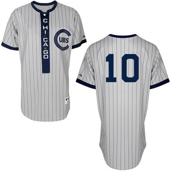 Men's Majestic Chicago Cubs 10 Ron Santo Authentic White 1909 Turn Back The Clock MLB Jersey