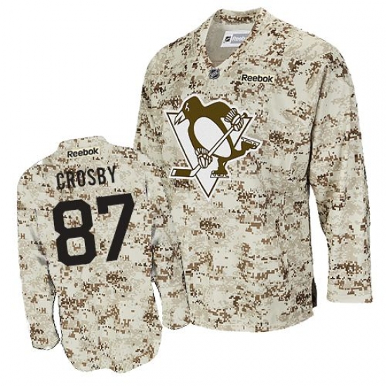 Men's Reebok Pittsburgh Penguins 87 Sidney Crosby Authentic Camouflage NHL Jersey