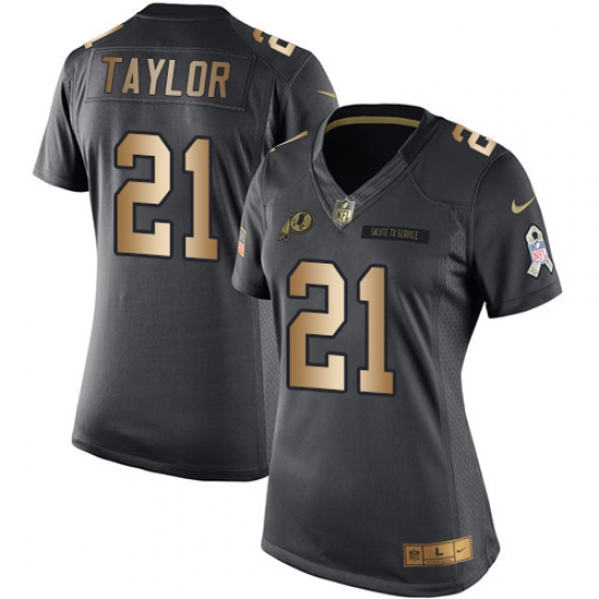 Women's Nike Washington Redskins 21 Sean Taylor Limited Black/Gold Salute to Service NFL Jersey