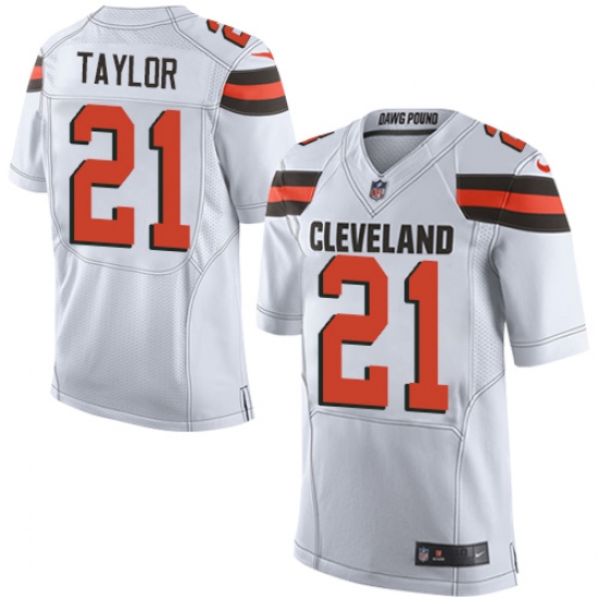 Men's Nike Cleveland Browns 21 Jamar Taylor Elite White NFL Jersey