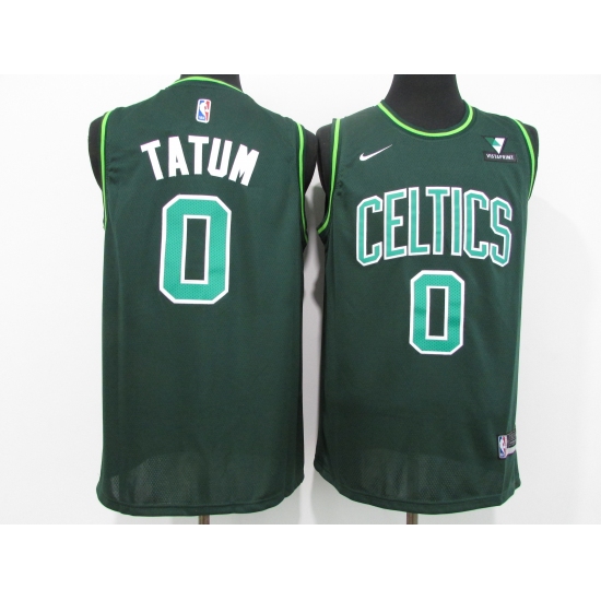 Men's Boston Celtics 0 Jayson Tatum Nike Green 2021 Swingman Player Jersey