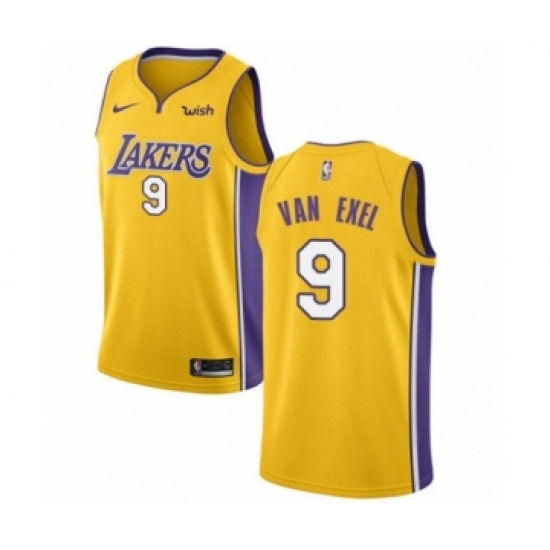 Youth Los Angeles Lakers 9 Nick Van Exel Swingman Gold Home Basketball Jersey - Icon Edition