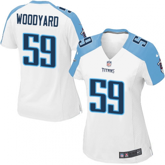 Women's Nike Tennessee Titans 59 Wesley Woodyard Game White NFL Jersey