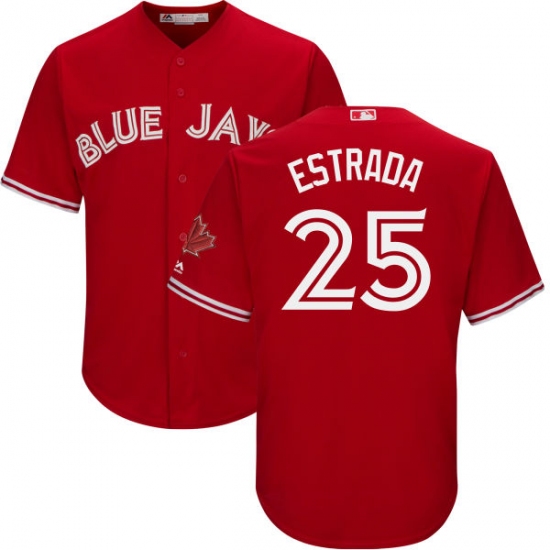 Youth Majestic Toronto Blue Jays 25 Marco Estrada Authentic Scarlet Alternate MLB Jersey