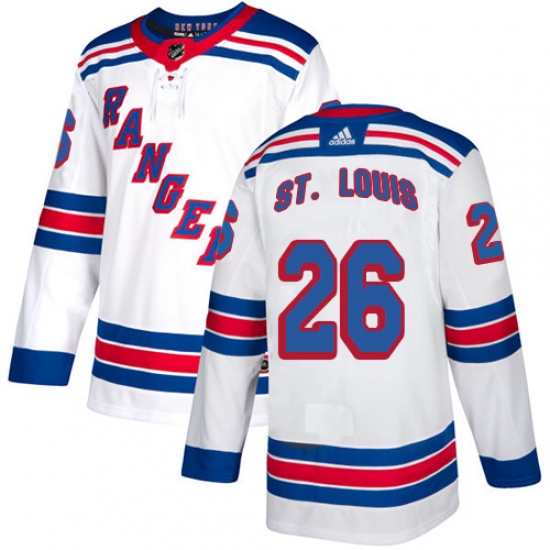 Men's Reebok New York Rangers 26 Martin St. Louis Authentic White Away NHL Jersey