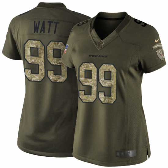 Women's Nike Houston Texans 99 J.J. Watt Elite Green Salute to Service NFL Jersey