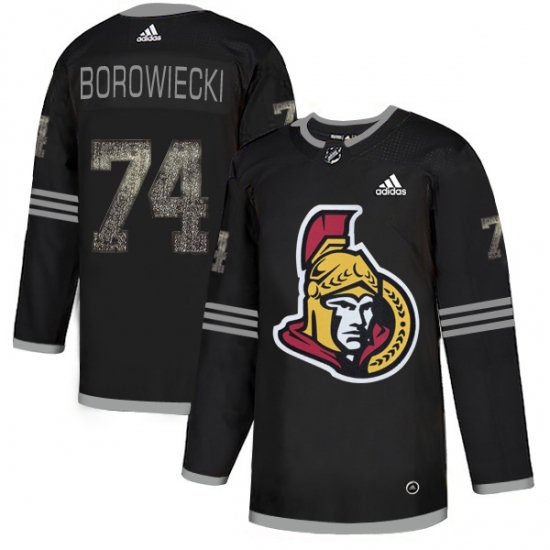 Men's Adidas Ottawa Senators 74 Mark Borowiecki Black Authentic Classic Stitched NHL Jersey