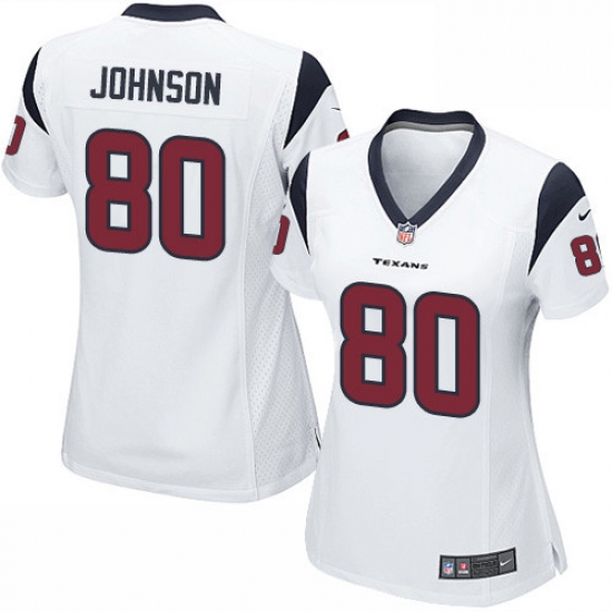 Women's Nike Houston Texans 80 Andre Johnson Game White NFL Jersey