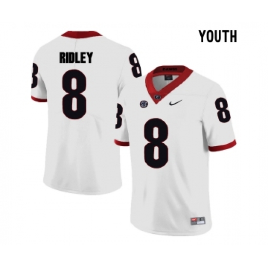 Georgia Bulldogs 8 Riley Ridley White Youth College Football Jersey