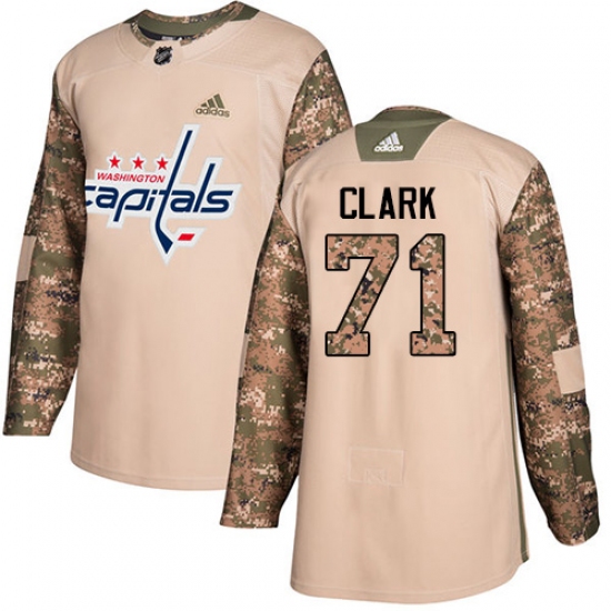 Youth Adidas Washington Capitals 71 Kody Clark Authentic Camo Veterans Day Practice NHL Jersey